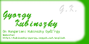 gyorgy kubinszky business card